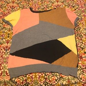 Modcloth Sweater Size Large Multi Colorblock